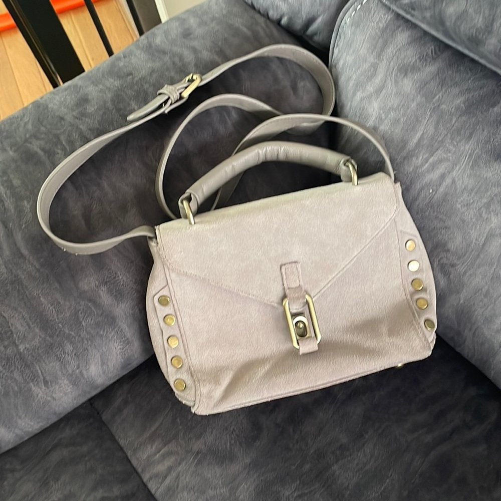 Gray suede Lionel purse